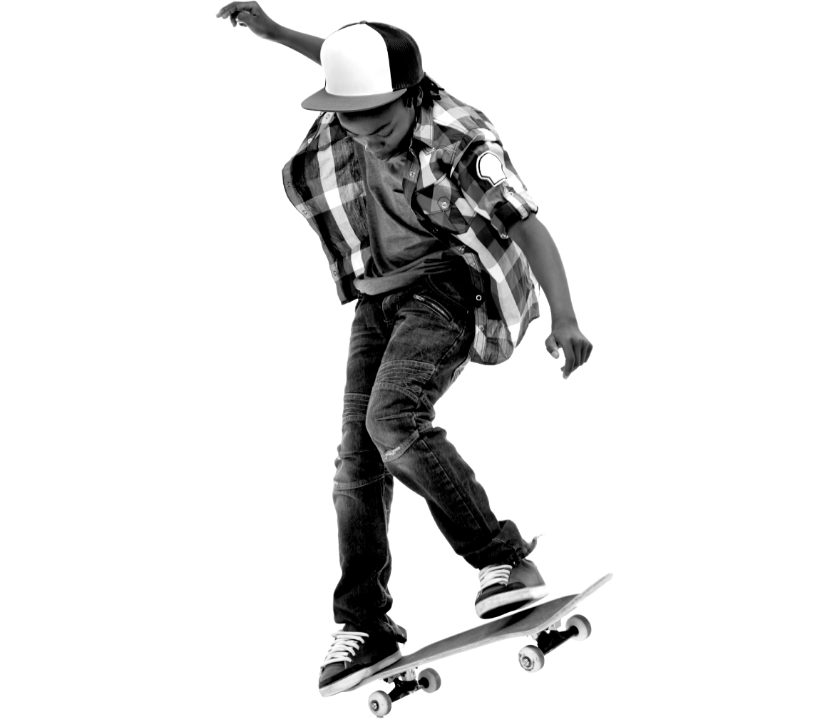 Boy doing tricks on a skateboard