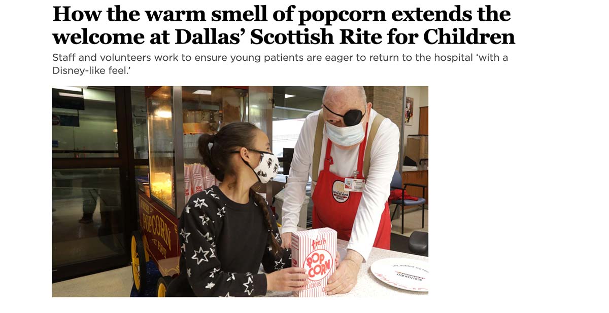 volunteer and popcorn