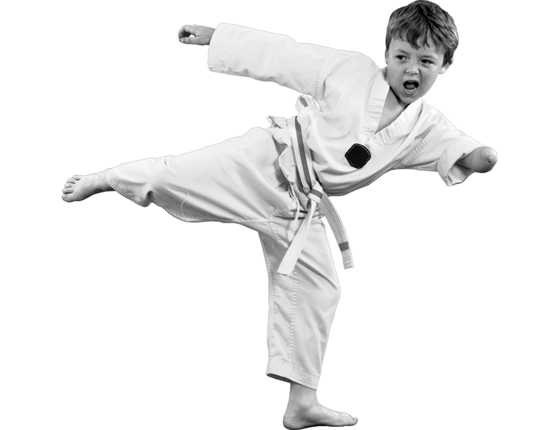 Kid doing karate