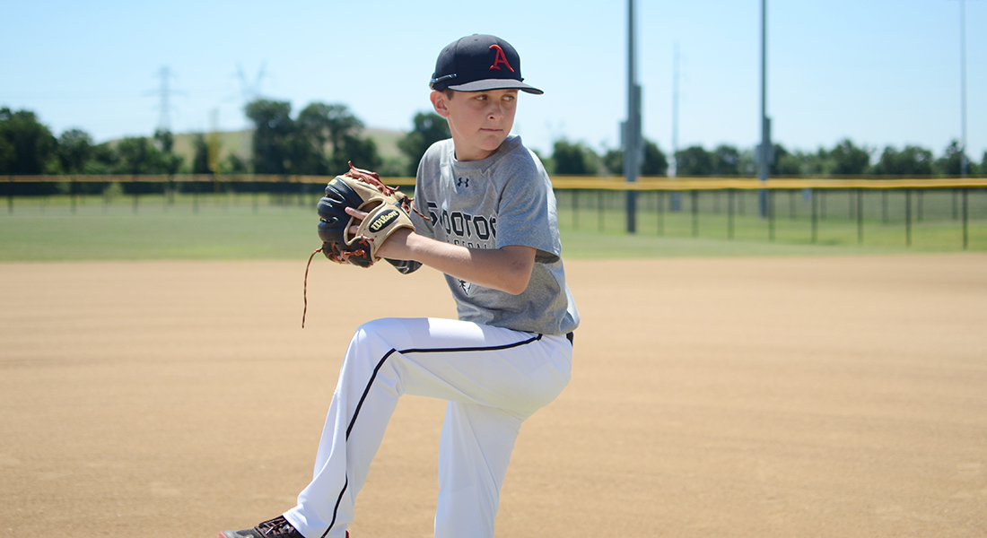 young athlete playing baseball