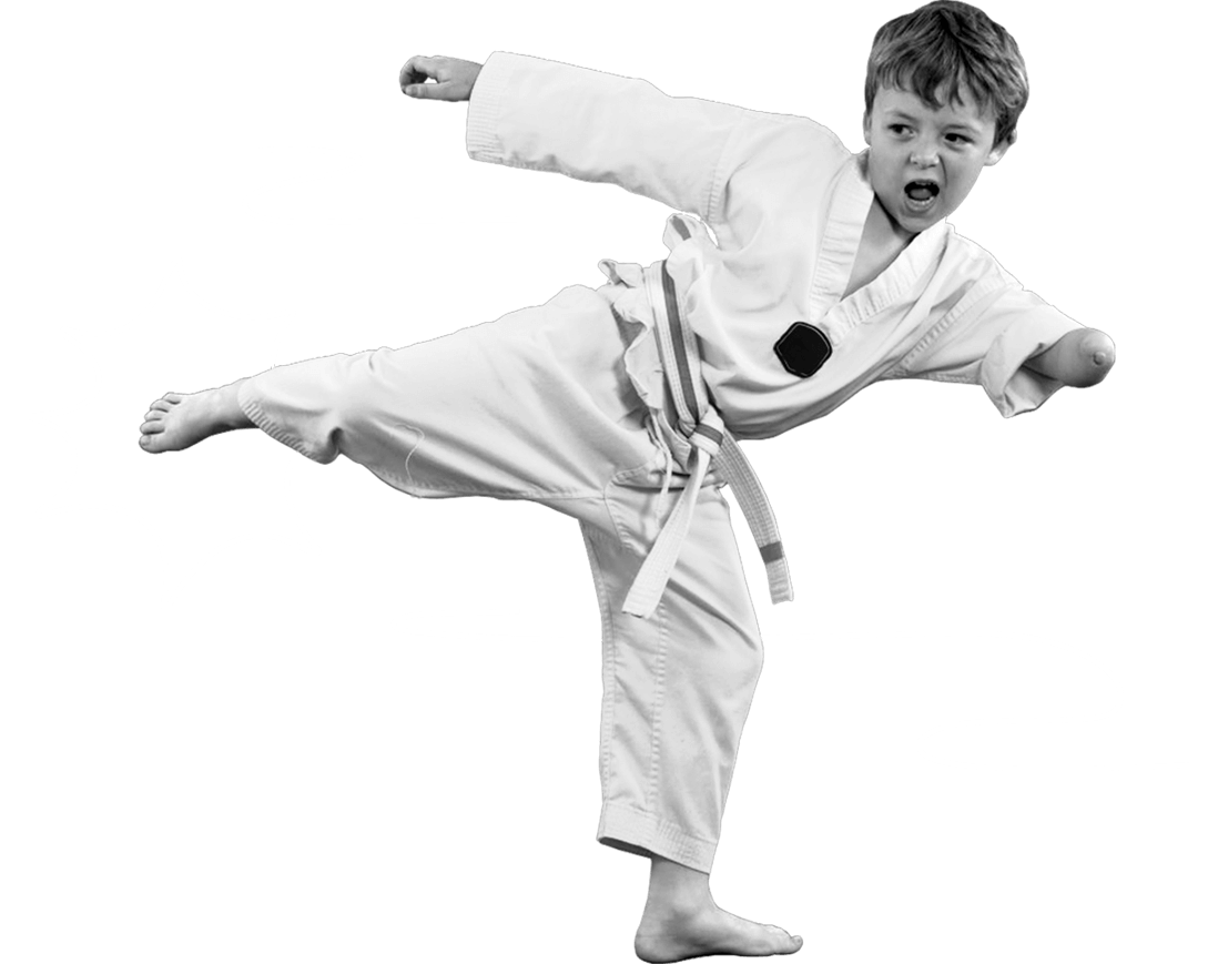 Kid in karate pose