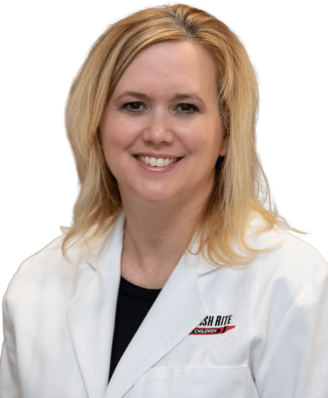 Heather Barnes, D.N.P., R.N., APRN, CPNP, O.N.C., is a certified pediatric nurse practitioner at Scottish Rite for Children in Frisco.