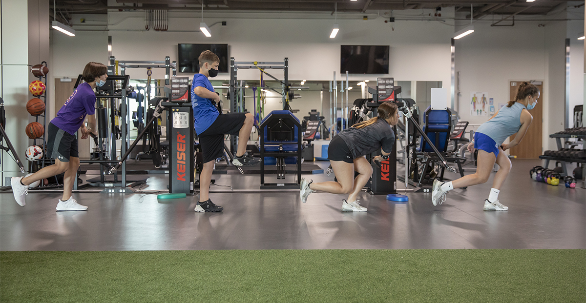 patient, in the sports therapy gym