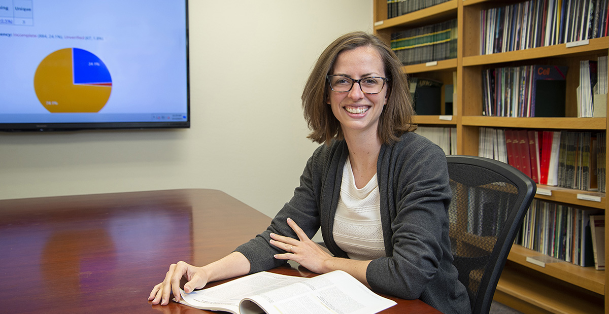 Molly in research library