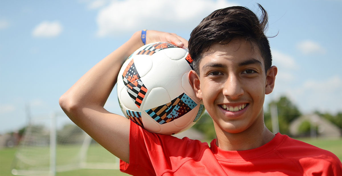 Boy with soccer ball