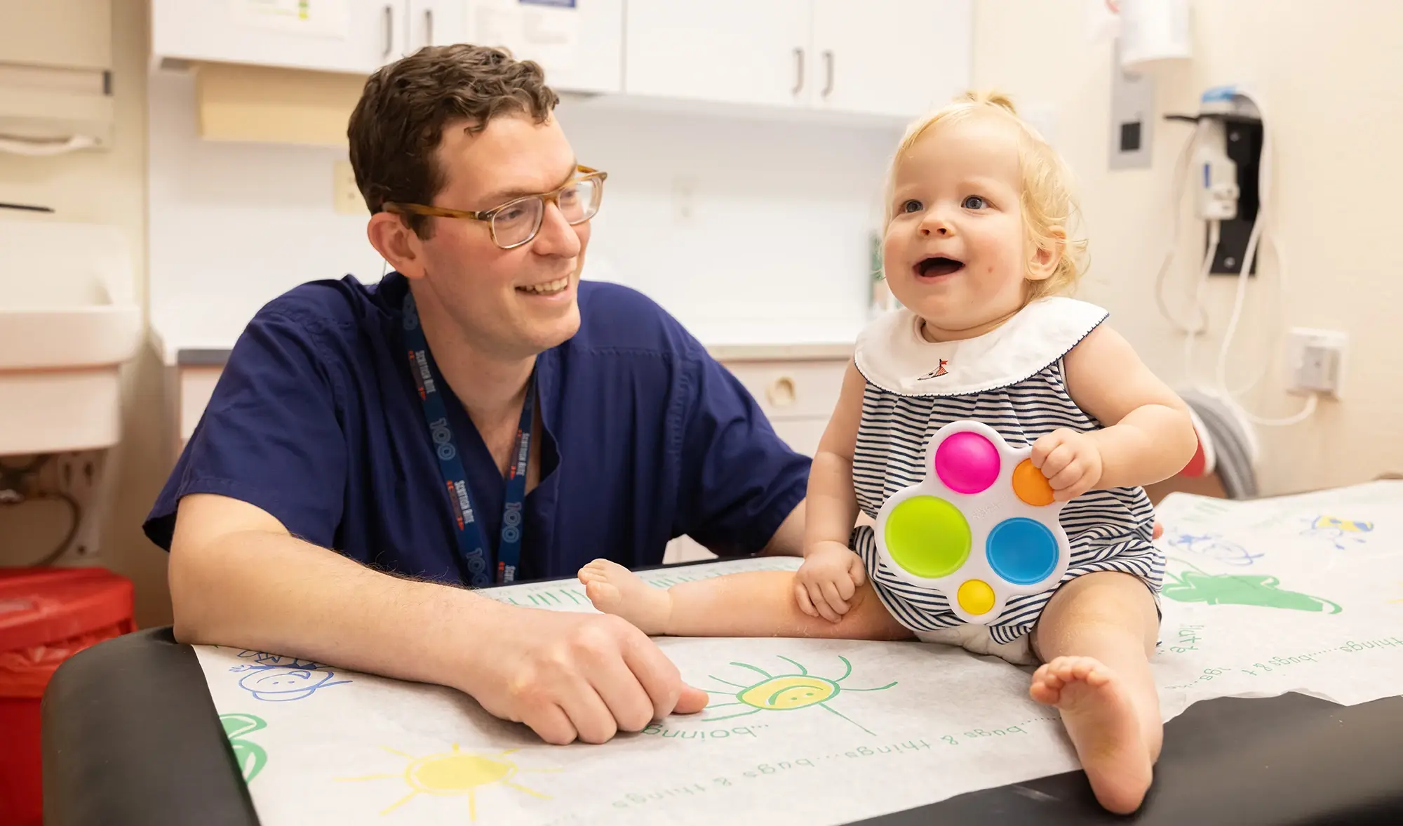 Dr. William Morris with a hip patient named Poppy Reed