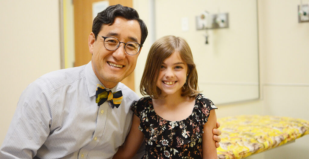 A doctor and child